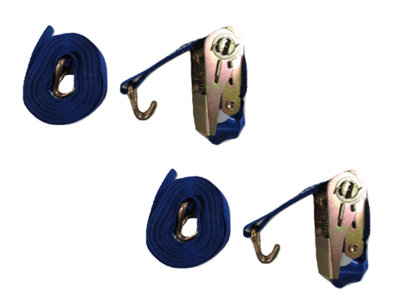 Ratchet Tie Down Straps 35MM 3T 6M X2 (Heavy Duty Cargo Trailer Lashing Ton J Hook)