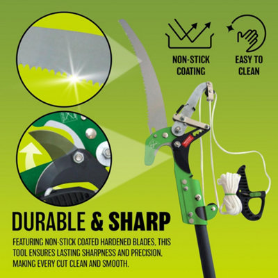 Ratchet Tree Lopper & Telescopic Pole Saw Pruning Cutting Branch Telescopic New - 3