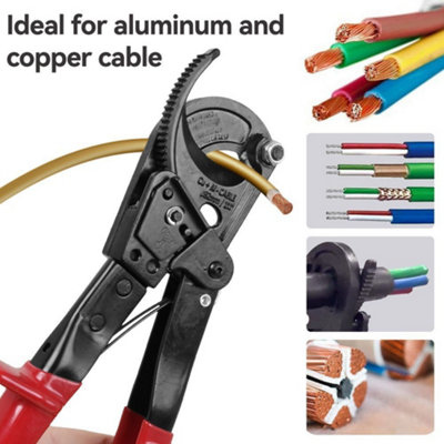 Ratcheting Cable Cutter Heavy Duty Ratchet Cable Cutting Electrical ...