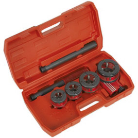 Ratcheting Pipe Threading Kit - 1/2" to 1 & 1/4" BSPT - Cassette Style Die Heads