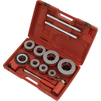 Ratcheting Pipe Threading Kit - 3/8" to 2" BSPT - Cassette Style Die Heads - 4
