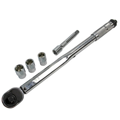 Ratcheting Torque Wrench 1/2" Adjustable 28-210Nm Square Socket Drive Extension - 8