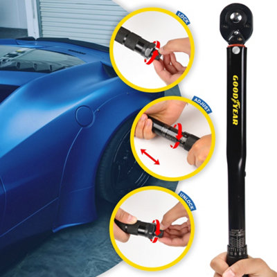 Ratcheting Torque Wrench 1/2" Socket Set Square Drive Car Wheel Wrench Reducer
