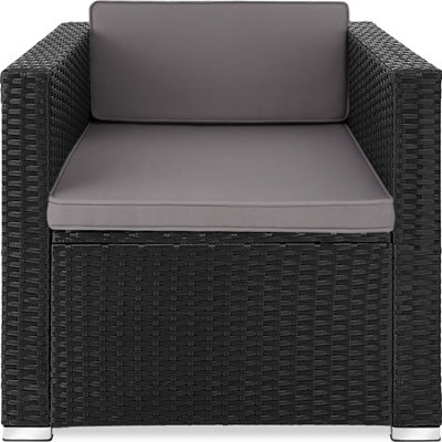 Rattan Armchair Lignano - resilient, UV-resistant - black