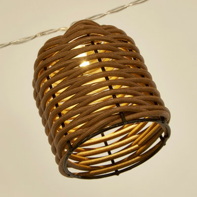 RATTAN - CGC Rattan Lantern Solar LED String Light Kit