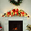 Rattan Christmas Garland Home Decor with LED light and Bow Knot 100 cm