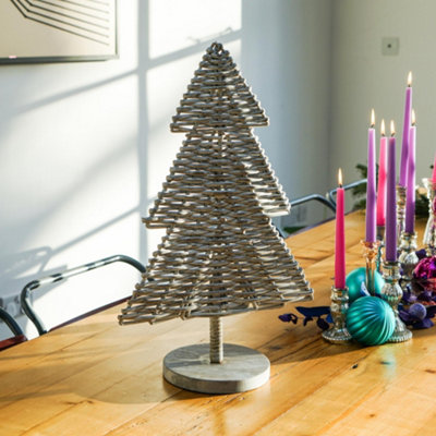 Rattan Christmas Tree White H60Cm Price Comparisons | Compare The Build
