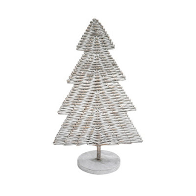 Rattan Christmas Tree White H60Cm