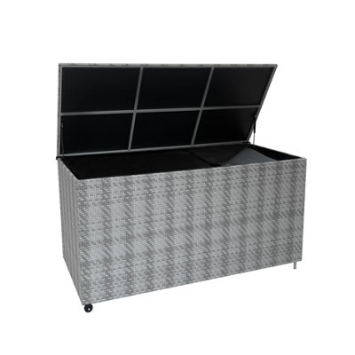 Rattan Cushion Storage Box 700L - Grey