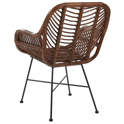 Rattan Dining Chair Brown CANORA