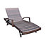Rattan Effect All Weather Resistant Sun Lounger Garden Recliner Patio Chair with Seat Cushion