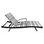 Rattan Effect Garden Sun Lounger Relaxer Chair Patio Recliner with Seat Cushion