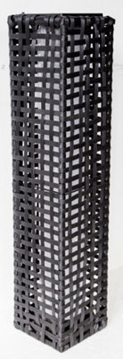 Rattan Effect Solar Garden Lamp - Black