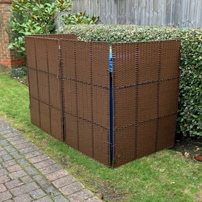 Rattan Effect Wheelie Bin Screen (Triple)