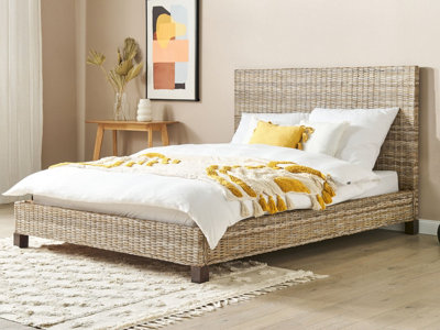Rattan EU King Size Bed Natural SALBRIS
