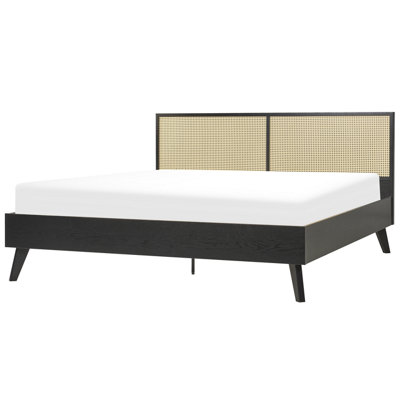 Rattan EU Super King Size Bed Black MONPAZIER