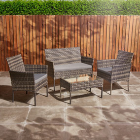 Rattan Garden Furniture Set 4 Seater Patio Table Chairs