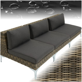 Rattan Garden Furniture Villanova - 3 single chairs, thick seat cushions - Mottled Anthracite