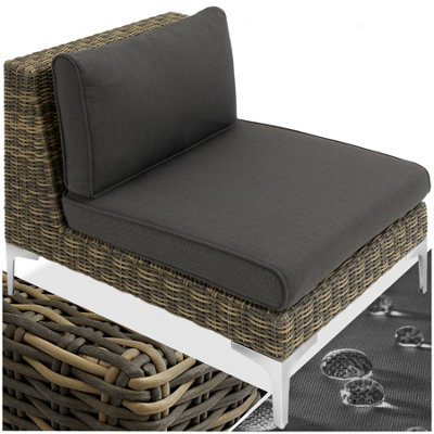 Rattan Garden Furniture Villanova - single chair, thick seat cushion, 69 x 89 x 72 cm - Mottled Anthracite