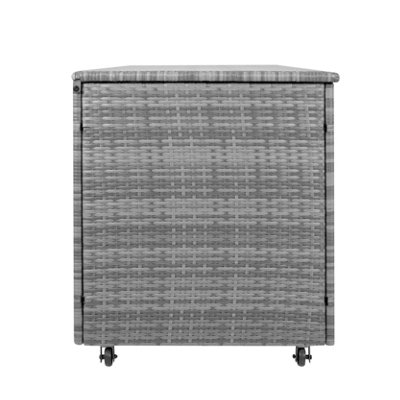 Rattan Garden Storage Box 700L Grey
