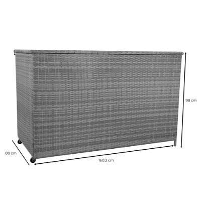 Rattan Garden Storage Box 996L Grey