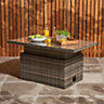 Rattan Garden Table Rising Coffee & Dining Table Patio Conservatory