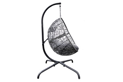 Rattan Hanging Egg Chair - Black