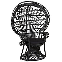 Rattan Peacock Chair Black EMMANUELLE