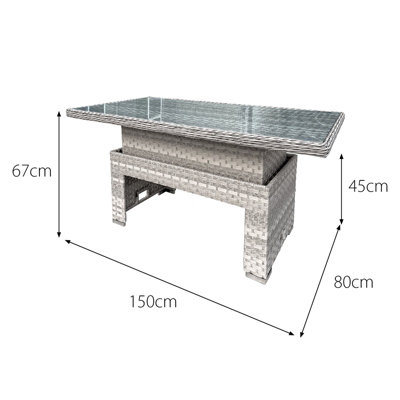 Rattan Rising Table in Dove Grey DIY at B Q