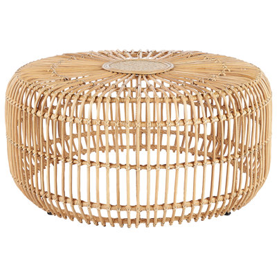 Rattan Round Garden Coffee Table 85 cm Natural RANDAZZO