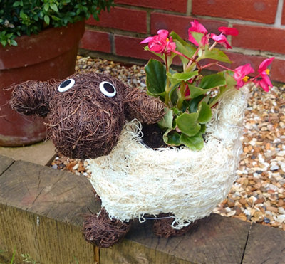 Rattan Sheep Flower Garden Planter - 4
