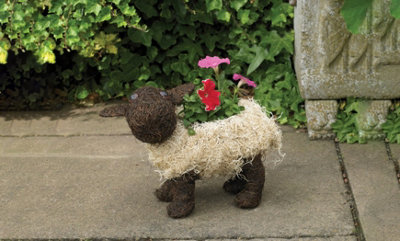 Rattan Sheep Flower Garden Planter - 5