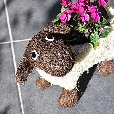 Rattan Sheep Flower Garden Planter - 1