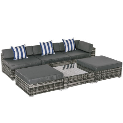 Rattan Snug Set in Grey - Garden Sofa Set