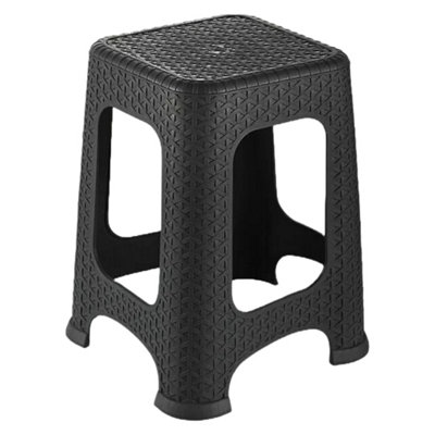 Rattan Step Stool Plastic Large Stool Indoor Outdoor Stackable