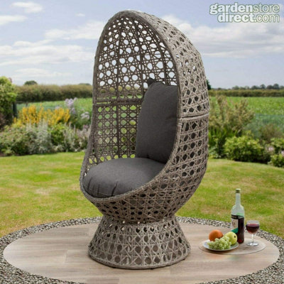 Rattan Swivel Cocoon Egg Chair - 5