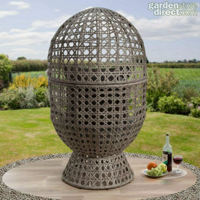 Rattan Swivel Cocoon Egg Chair - 7