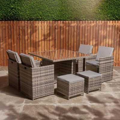 Rattan cube garden furniture 8 seater sale