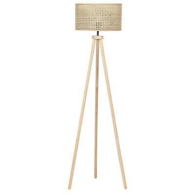 Rattan Tripod Floor Lamp Natural PENTON