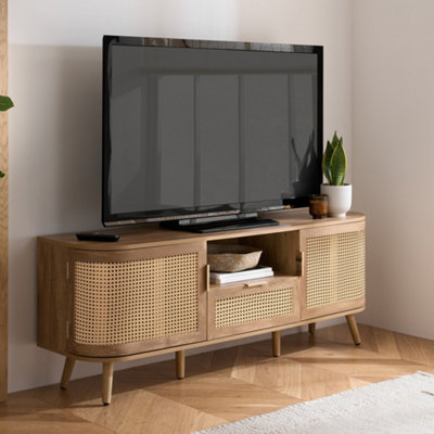 Rattan entertainment unit discount