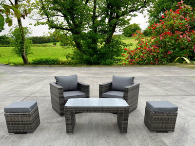 Rattan garden deals furniture two seater