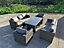 RATTAN WICKER GARDEN OUTDOOR SEATER SOFA CONSERVATORY FURNITURE PATIO COFFEE TABLE STOOLS STORAGE DINING SET GREY