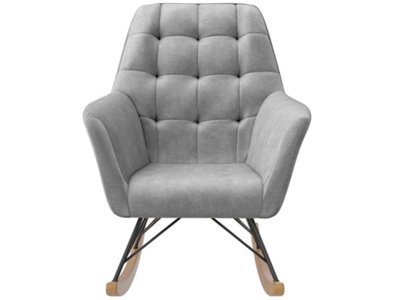 Raven Rocking Chair in Velvet Grey