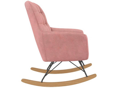 Raven Rocking Chair in Velvet Pink