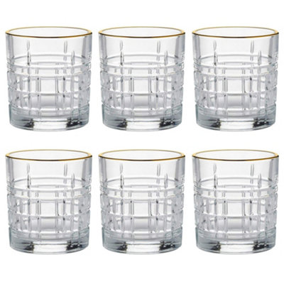 Ravenhead Regency Gold Set of 6 Mixer Glasses 320ml - Clear
