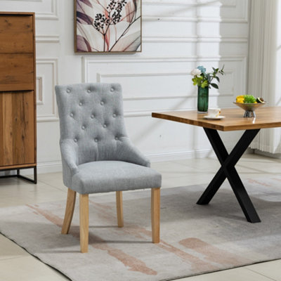 Fabric grey best sale dining chairs