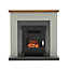Ravensdale Stone Grey Timber Fireplace Suite with Inset Electric Stove