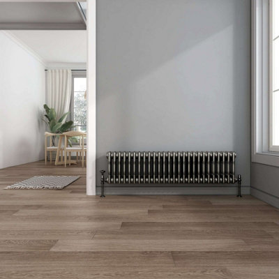 Raw Metal Horizontal Radiator Triple Column Cast Iron Style G-Rad - 300x1175mm