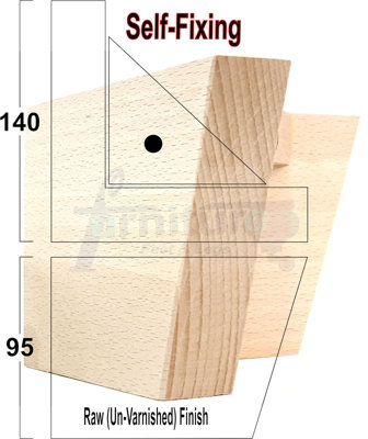 Raw Wood Corner Feet 95mm High Replacement Furniture Sofa Legs Self Fixing Chairs Cabinets Beds Etc PKC300