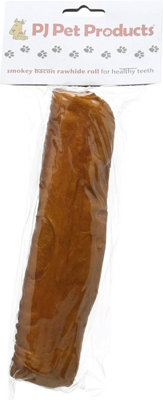 Rawhide Dog Chew Treats Snack Healthy Teeth Smokey Bacon Roll 8" Large Price Comparisons | Compare The Build